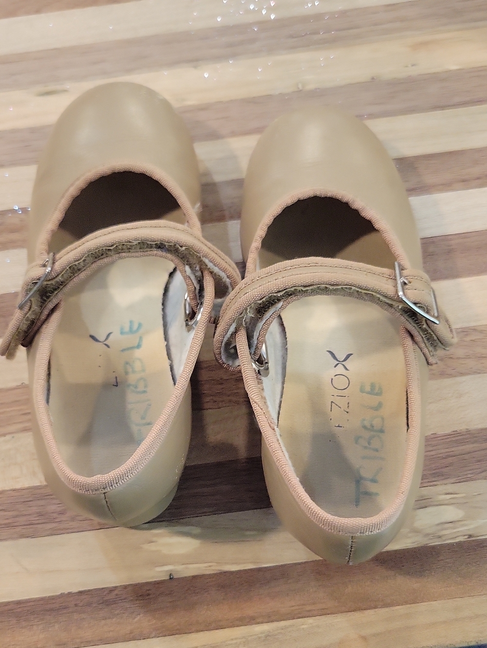 Kids Neutral Tan Mary Jane Shoes